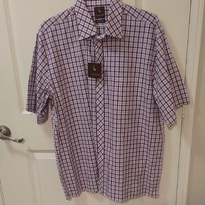 Tailorbyrd Purple and White Plaid Casual Shirt